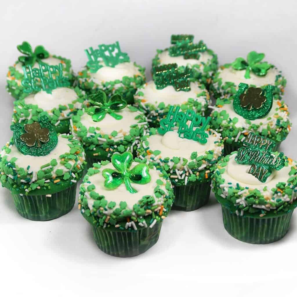 Carousel Cakes Green Velvet Shamrock Cupcakes