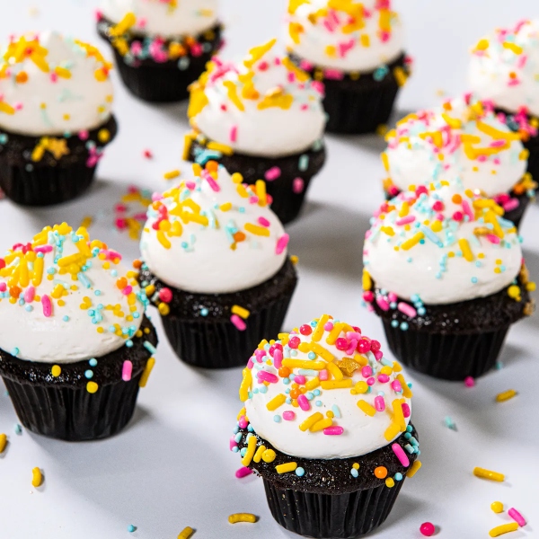 Trophy Cupcake's Gluten-Free Chocolate Vanilla Mini Cupcakes